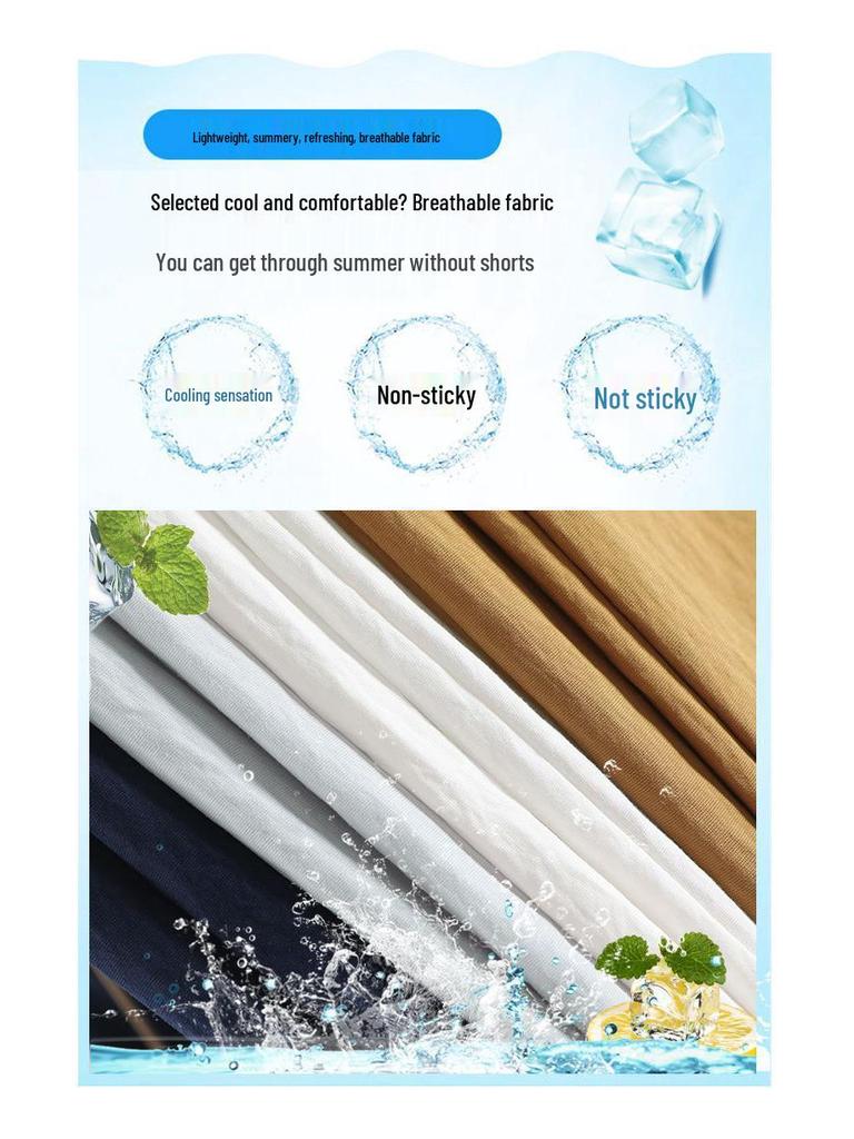 Ice Silk Cotton Hollow Wide-Leg High-Waisted Slimming Straight-Leg Pants for Women - 2026 Spring/Summer Collection