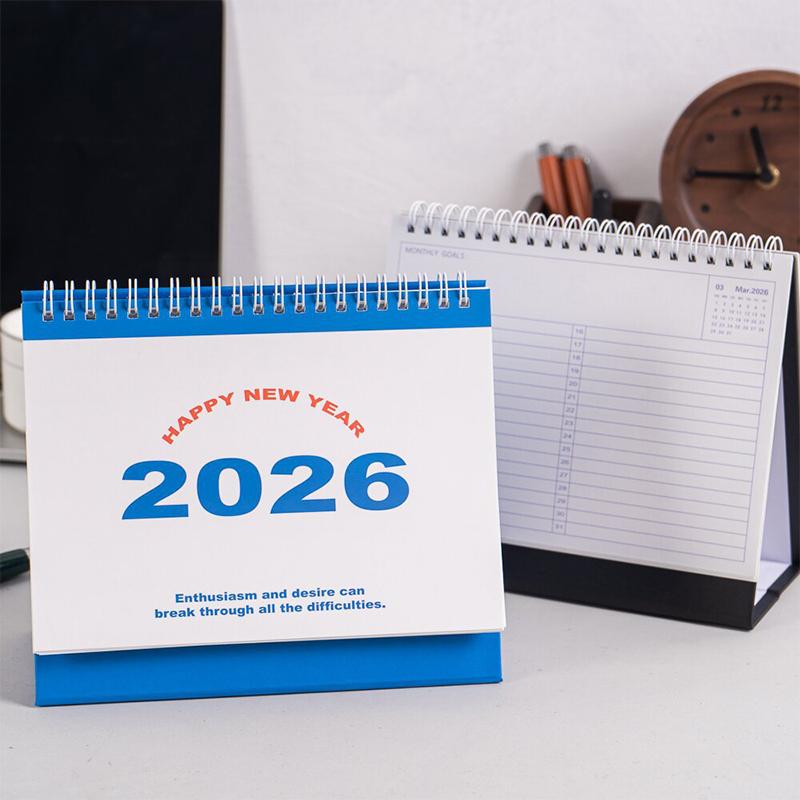 2026 Calendar Simple  Book Monthly Daily Planner Scheduler Time Management Home Office Desktop Decoration Standing Calendar