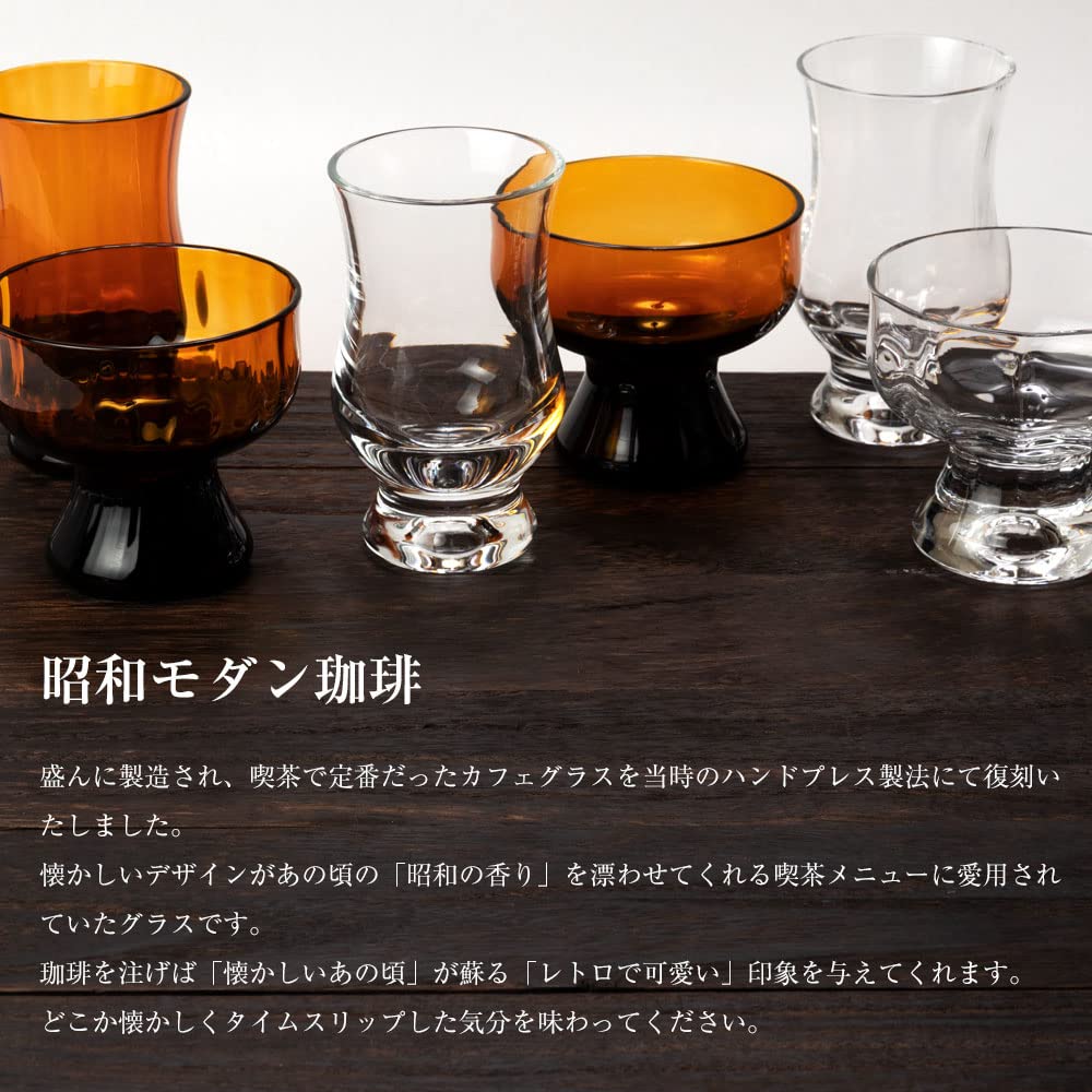 BYRON Sundae Clear Mole (MO-1024CM) Showa Modern Coffee. A Nostalgic Reproduction of a Cute, Retro Cafe Glass from the Days of Retro Sundae.