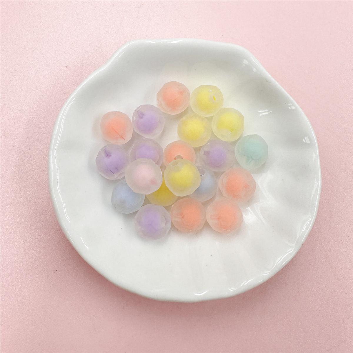 

Home Party Supplies Necklace 9*9.6mm For Jewelry Making For Keychain Frosted 20PCS DIY Jewelry Accessories Acrylic Round Fashion Loose Beads разноцветный