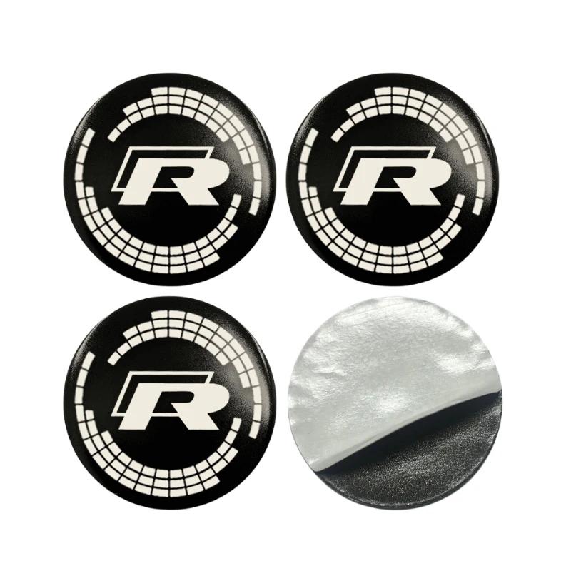

2026 Hot For VOLKSWAGEN VW 4pcs 56/60/65mm Car Wheel Center Stickers for VolkswageVW Rline CC Scirocco Sharan Variant Touareg La 56mm