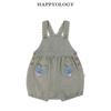 Happyology Детские джинсовые шорты-комбинезон с вышивкой цепочкой