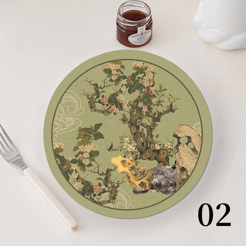 Untersetzer Rund Gummi Wasserdicht Feuerfest und Wiederverwendbar Pad Rutschfest Isolierung Topfmatte Küchengeschirr Set Platzset Dekoration