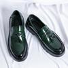 Men's Plus Size Tassel Loafers - 2024 Spring/Autumn, Thick Sole, Height-Enhancing, British Business Casual Platform Leather