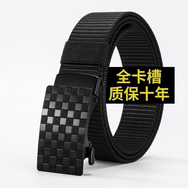 Men'S Toothless Automatic Buckle Belt Thickened Imitation Nylon Outdoor Leisure Tactical Belt