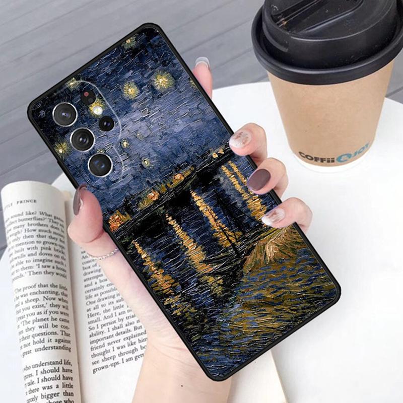 Custodia per telefono con Pittura a Olio di Van Gogh per Samsung Galaxy S24 S25 Ultra S21 S22 Ultra S10E Note 10 Plus Note 20 FE S23