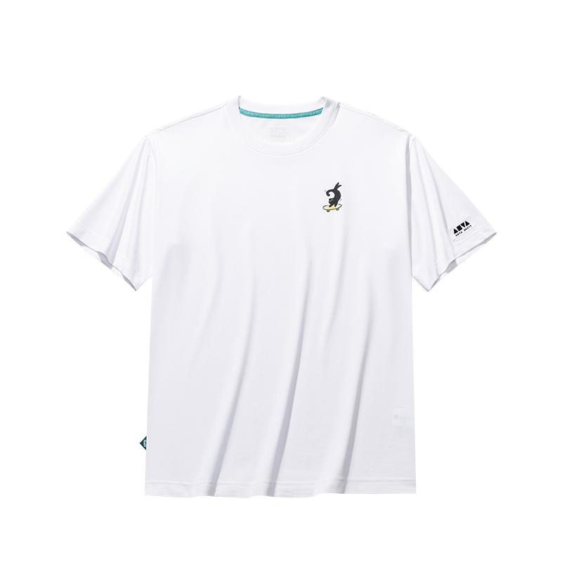 Anta Loose Moisture-Wicking Cartoon Print Versatile Round Neck Comfortable Short Sleeve T-Shirt Unisex Tops 172538107-1