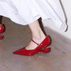 Four Seasons Mary Jane Shoes Special-Shaped Suspension Heel Pointed Toe High Heels Women's Non-Tired Foot Single Shoes