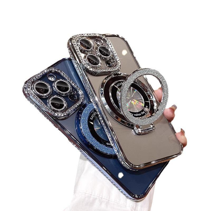 Rhinestone Glitter Magnetic Bracket for iPhone 14 Pro Max Case