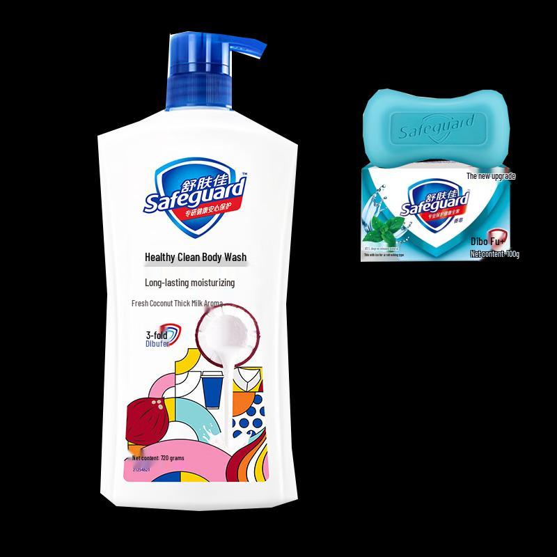 Safeguard Coconut Milk Scent Shower Gel & Mint Soap Set