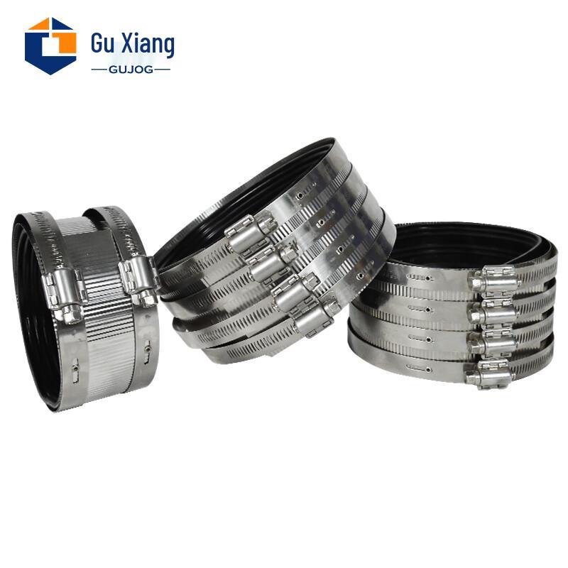 Guxiang 201 Stainless Steel Drain Pipe Clamp with Rubber Ring