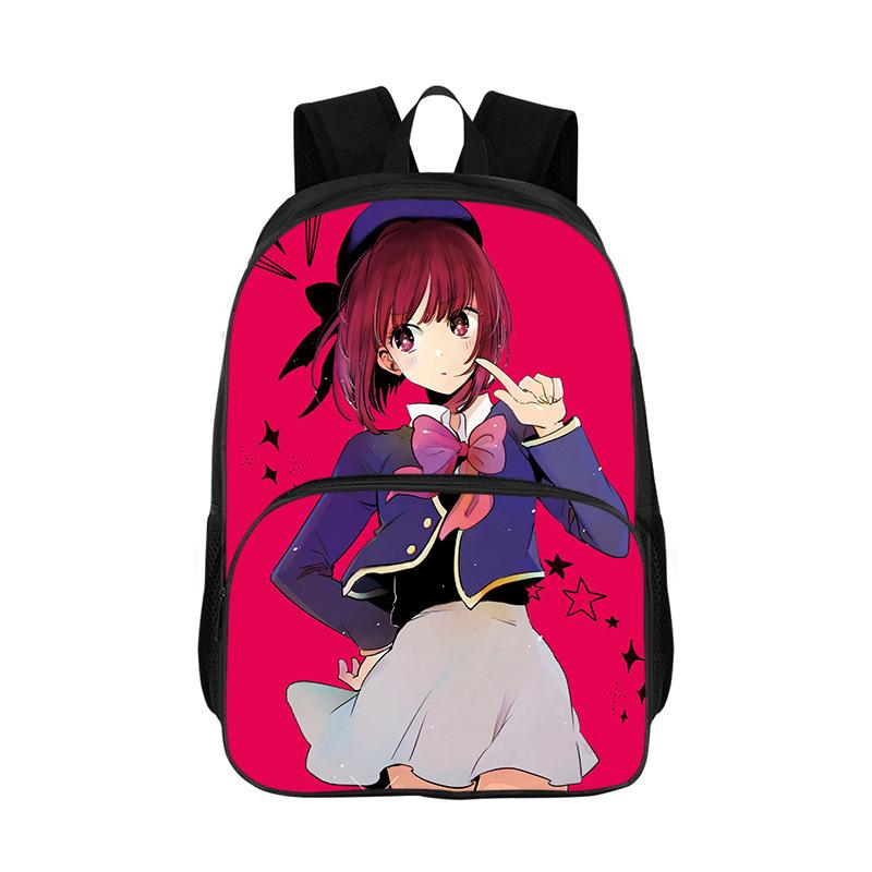 Oshi No Ko Ademende Rugzak Anime Kawaii Boekentas Tas Cartoon Dubbellaagse Rugzak Mochila Verjaardagscadeau