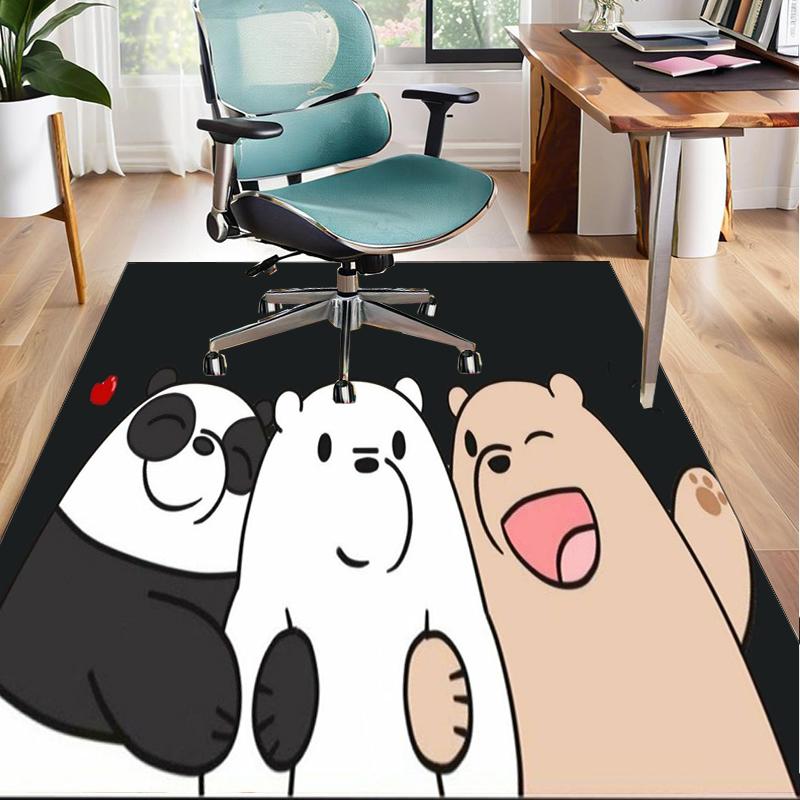 Bears Friends Adventure Office Rug Chair Mat, Game Carpet, Suitable for Front Door, Bedroom, Living Room, Desk, Holiday Gift