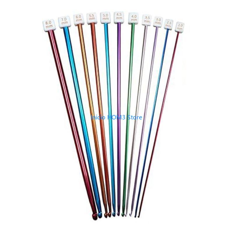 A5YD Tunisian Crochet Hook Set with Crochet Hook Metal Afghan Hook Knitting Needle for Knitting Crocheting Blanket CN