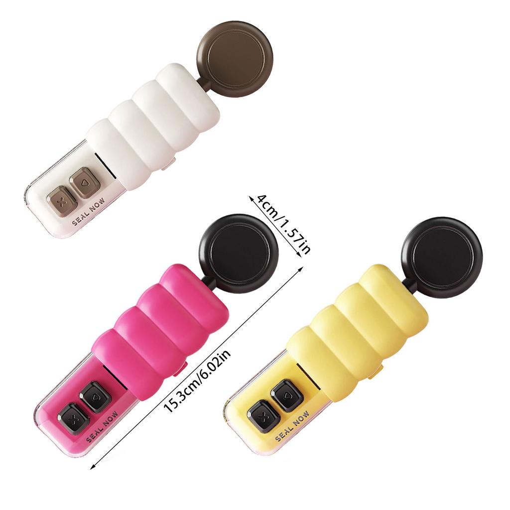 3 In 1 Mini Bag Sealer,Chip Bag Sealer Heat Seal with Bottle Opener Magnet Bag Resealer for Plastic Bags Food Storage