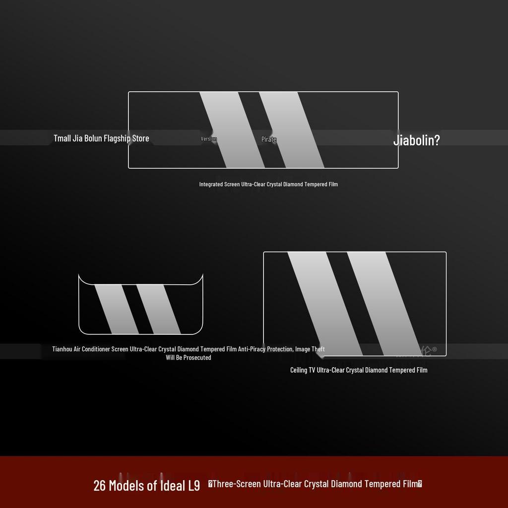 Compatible Li Auto L9 LIVIS Rear AC and Control Screen Protection Films for 26 Models