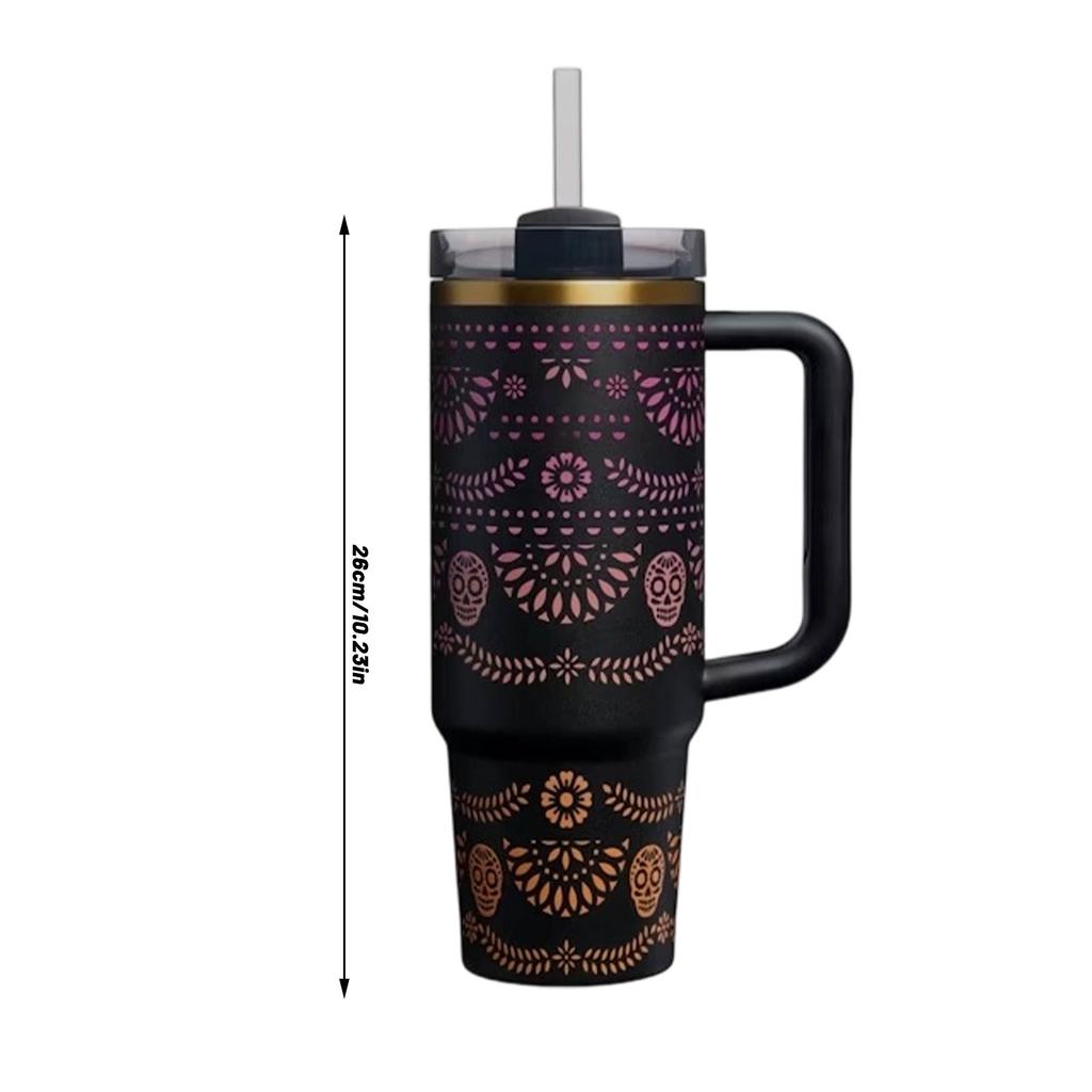 Thermobecher aus Edelstahl für Kaffee, Vakuumisoliert, Auto-Becher mit Strohhalm, Thermobecher für Eisgetränke, Reisebecher für Sport, Outdoor-Tour