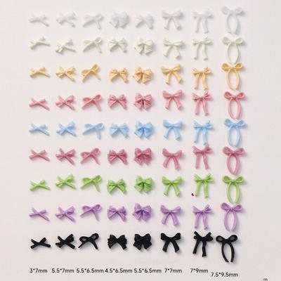 50 ks Mašličky ze stuhy Nehtové ozdoby Lehký luxus Ins-Style Nail Art s 3D pryskyřičnou dekorací pro elegantní a trendy vzhled manikúry