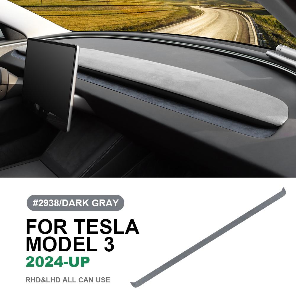 Suede Dashboard Air Vent Trim Sticker for Tesla Model 3 Highland 2024-2026 & Model Y Juniper 2025