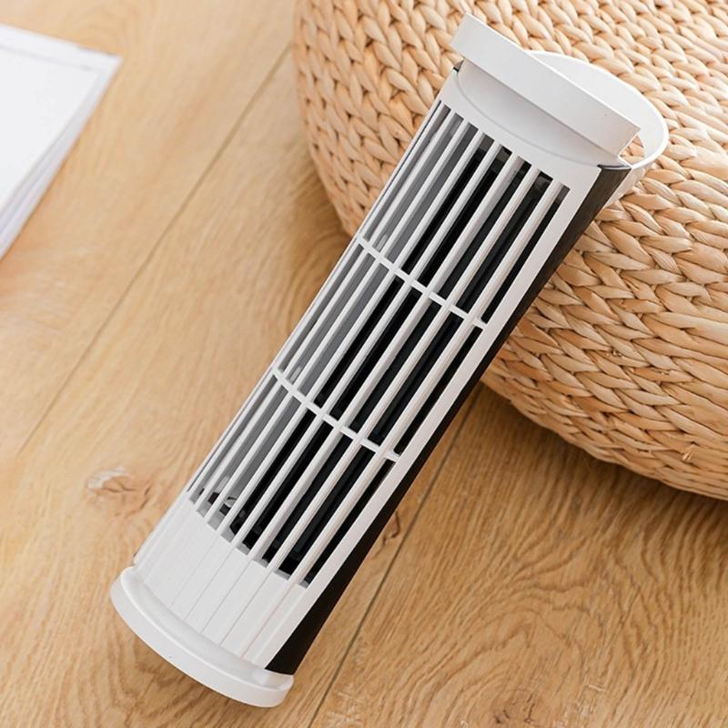 Ventilatore da scrivania USB portatile a 2 velocità con luce LED, senza pale, sicuro e silenzioso, ventilatore a torre da tavolo per studenti e impiegati
