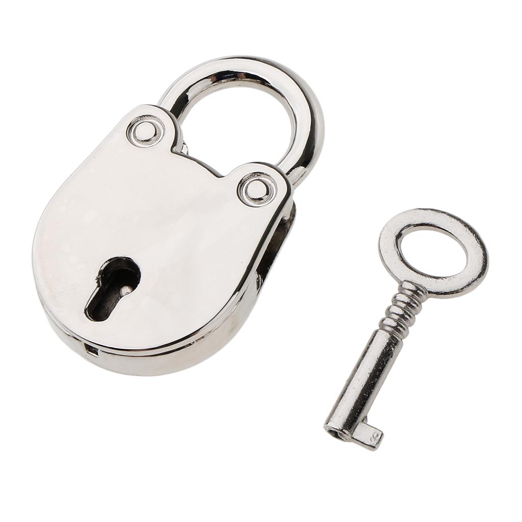 Vintage Metal Mini Cartoon Padlock Security Lock with Key for Suitcase Handbag Jewelry Box