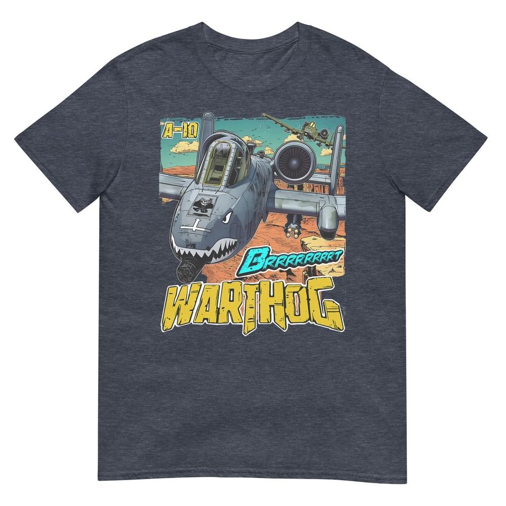 A10 Warthog Düsenflugzeug Brrrt Lustiges Comic-Grafik-T-Shirt