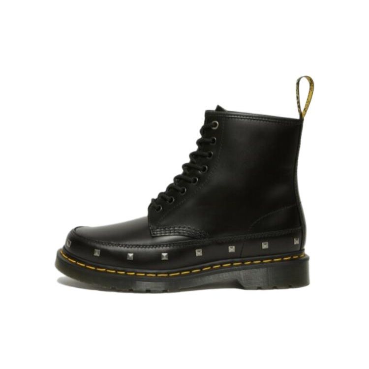 Dr. Martens 1460 Leather Studded Short Boots Unisex Boots Black 27678001