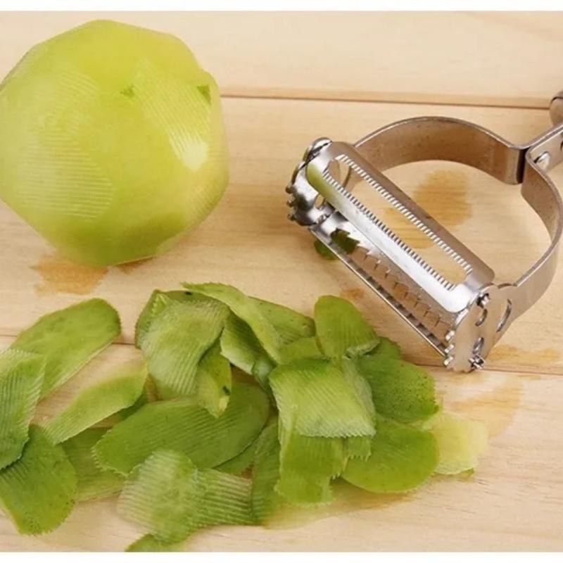 1 Stück Edelstahl Schäler Haushalt Multifunktionaler Schaber Stahlschäler Multifunktionales Küchenwerkzeug für Obst Gemüse Kartoffeln mit Griff