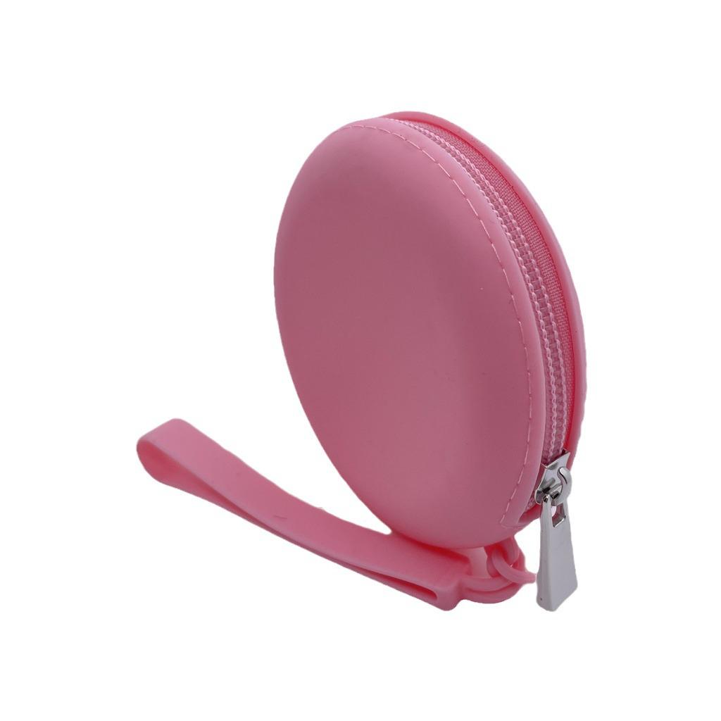 Waterproof Silicone Round Coin Purse - Earphone, Cable & Lipstick Storage Bag with Portable Zipper Key Holder