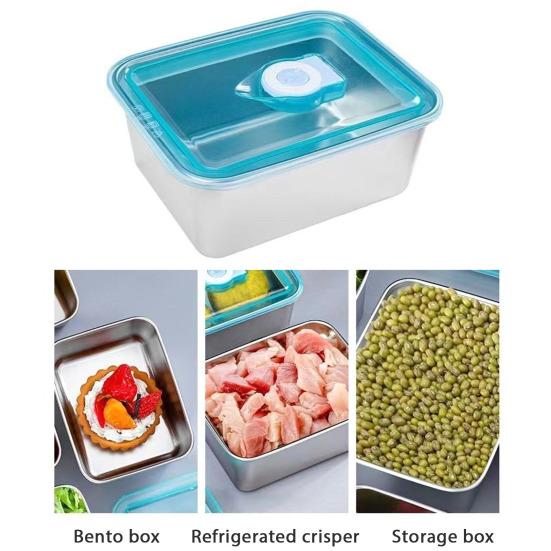1/6Pcs Stainless Steel Bento Storage Box Leak-proof Stackable Design Snack Container with Lid Lunch Container