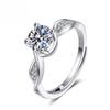925 Sterling Silver Fashion Versatile Newwall Four-claw Zircon Ring Birthday Party Anniversary Gift Daily Wear
