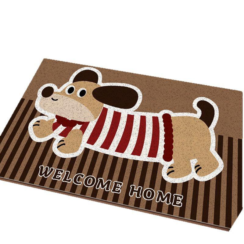 Cartoon Puppy Coir Doormat - Cuttable, Anti-slip, Wear-resistant, and Easy-to-Clean Home Mat