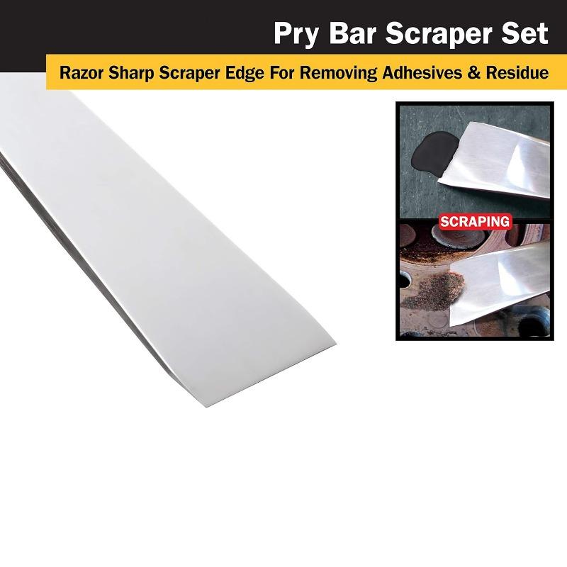 Latest Models Stainless Steel Pry Bar Scraper, 10 Inch Long, Pry Tool, Scraper and Pry Bar, Metal Pry Tool, Flat Pry Bar