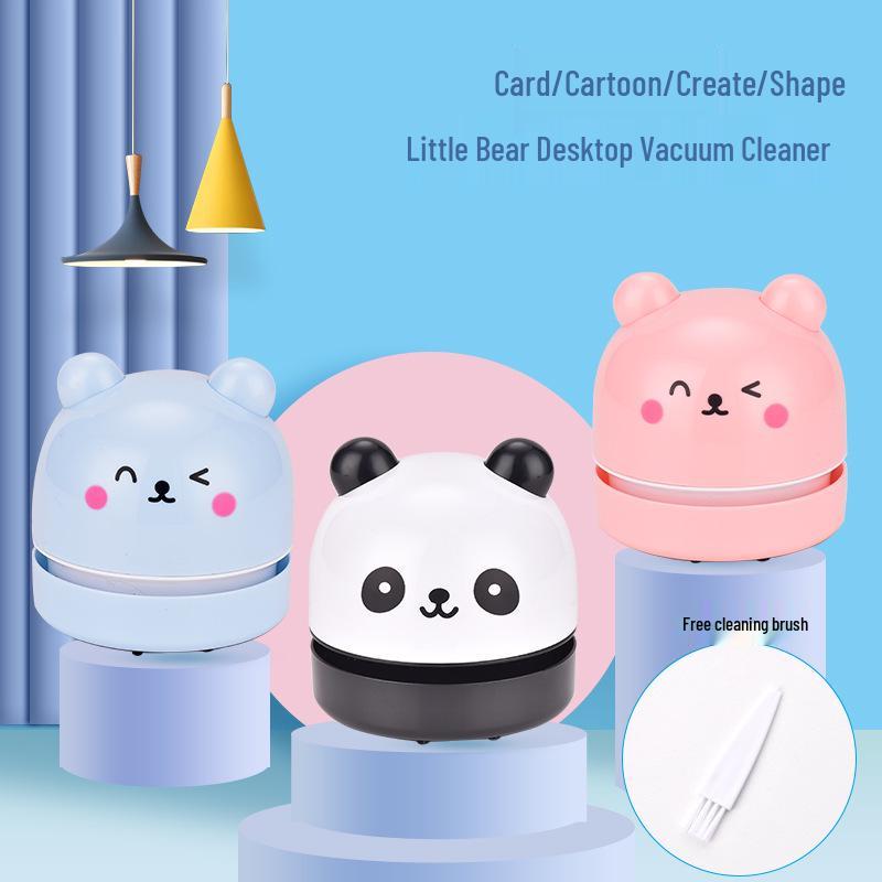Round Battery Operated Cartoon Desktop Vacuum for Eraser Crumbs