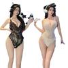 Sexy underwear, sexy suspenders, lace seduction, open-file onesie, women's hot perspective hollowed-out suit, pure desire