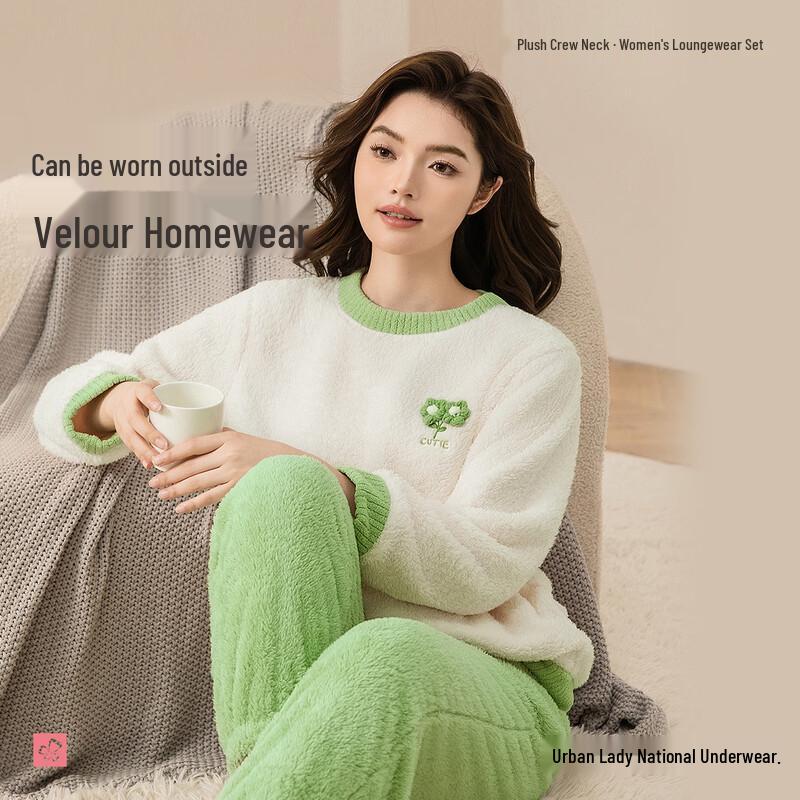 

Женский плюшевый фланелевый коралловый флисовый комплект для сна Dushi Liren