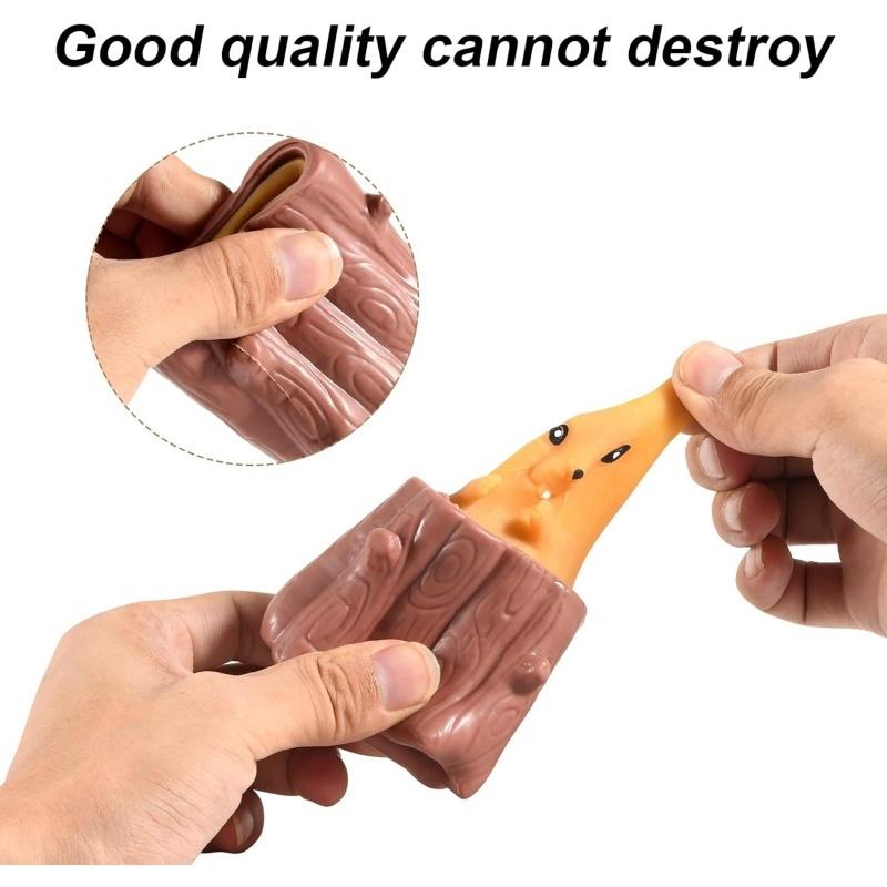 Squirrel Stress Relief Toy Stump Animal Squirrel Cup for Anxiety Relief, ADHD Squeeze Out The Surprises and Heal The Emotions