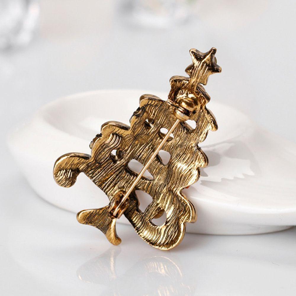 Claus Clip Xmas Brooch Brooches Collar Rhinestone Pin Vintage Christmas Tree Brooch Jewelry Tree