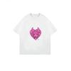Oversized T Shirt Black Pink Devil Heart Graphic Print Women Casual Streetwear Fashion Top