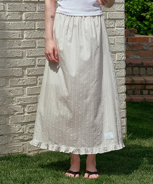 Koseuegeu Frill Elastic Long Skirt_Ehsk6258