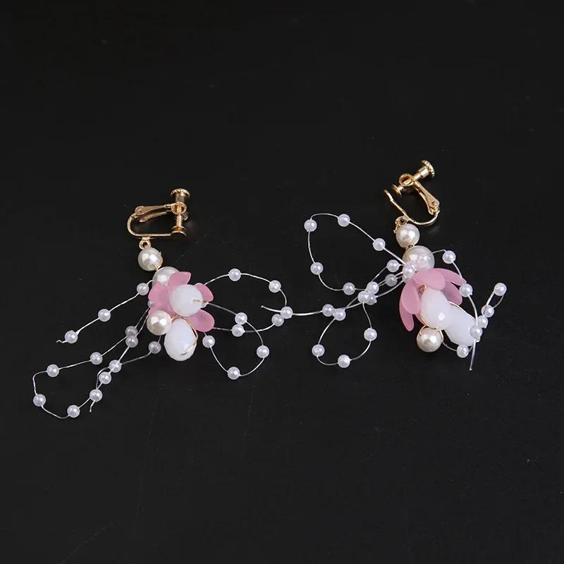 Summer Boho Children Girl Pearl Butterfly Headdress Flower Wreath Garland Head Hoop Headbands Hair Wedding Bride Jewelry Gifts