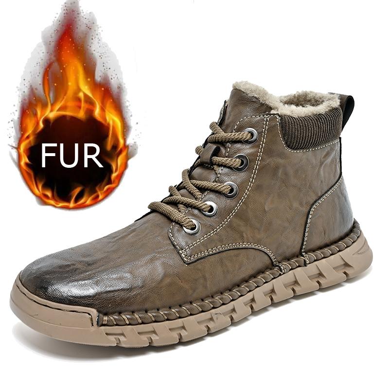 

Модные зимние плюшевые мужские ботинки-дезерты на шнуровке, модные уличные дизайнерские ботинки на толстой подошве, повседневная деловая обувь, нескользящие ботинки для ходьбы 46