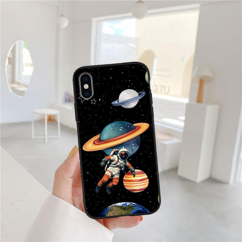 CJ12 Astronaut Space Moon Case for Samsung Galaxy M06 M15 M16 M35 M55 M56 A36 A42 A50 A50S A51 A52 A32 A33 A05 A05S A06 A16 A20