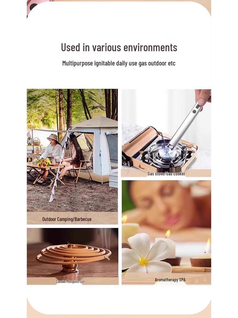 Rechargeable Long-Handle Aroma Candle Lighter – Electronic Pulse Extended Ignition Stick for Gas Stoves