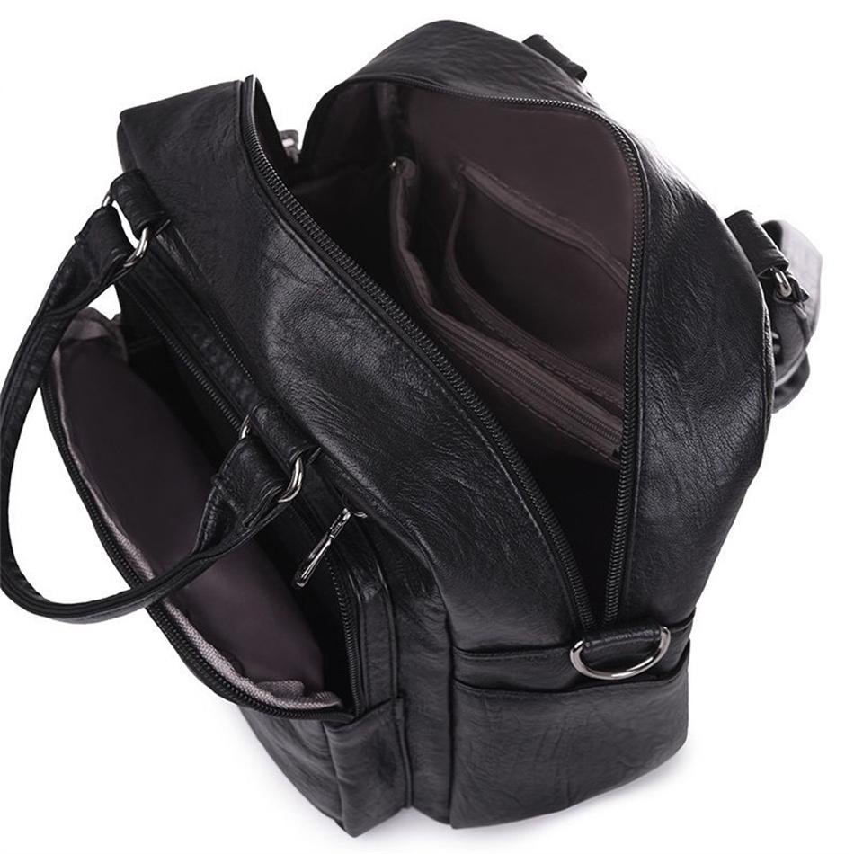 Lässige Damen-Multifunktions-Umhängetasche, modisch, weiches PU-Leder, Designer-Frauen-Rucksäcke für Schule, Teenager, Reiserucksack