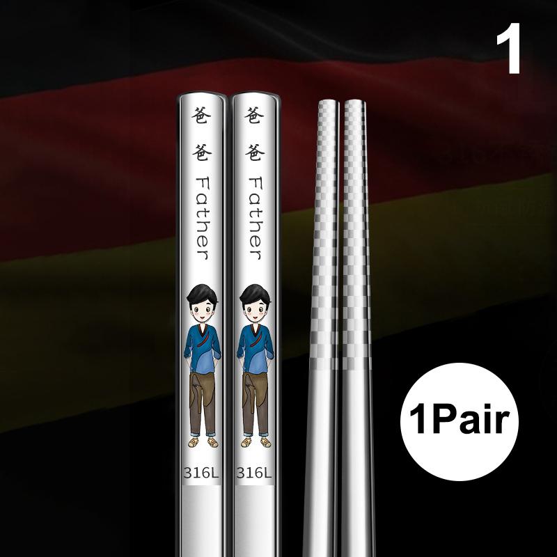 Японские антискользящие палочки для еды из нержавеющей стали 316 - Палочки для еды Быстрое питание Лапша Суши Палочки для суши Безопасны для посудомоечной машины Посуда Бар