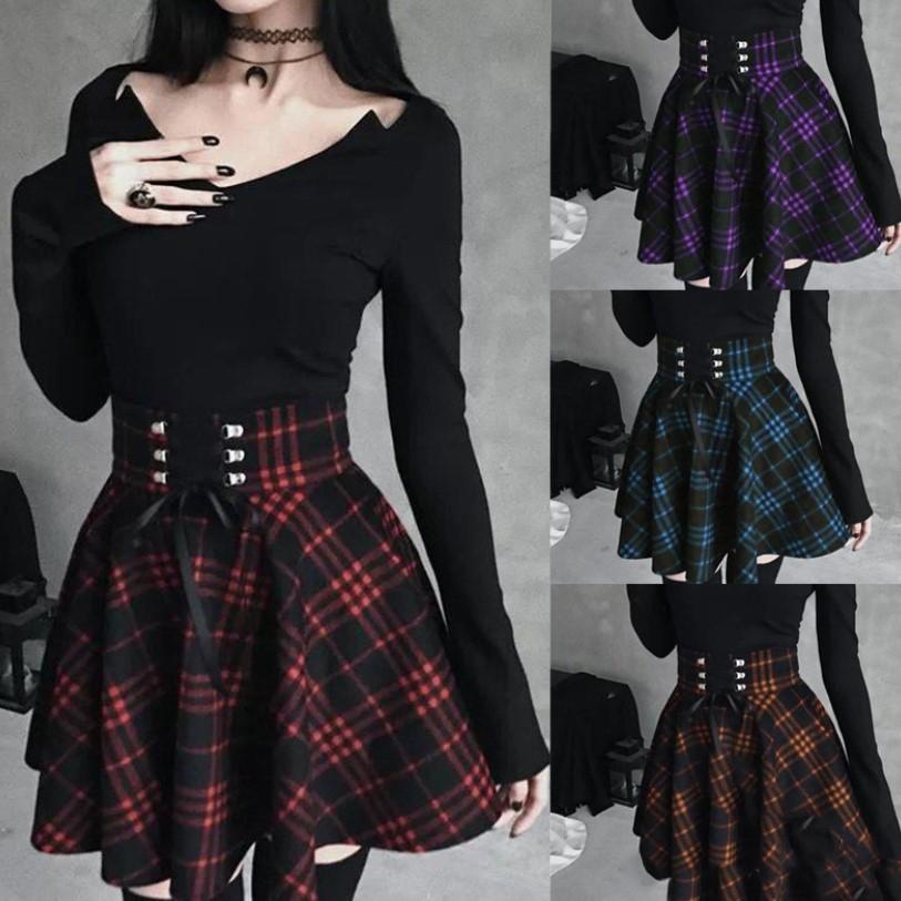 

Women s Plaid Irregular Skirts Webbing Waist Slimming Large Skirt XXXXL червоний