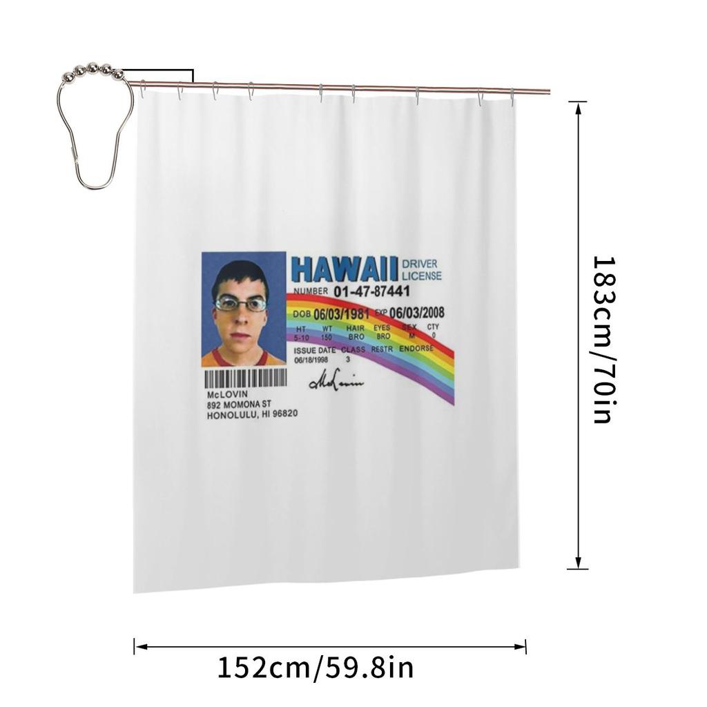 Mclovin Řidičský průkaz Sprchový závěs Koupelna Polyester Nepromokavé Koupelnové závěsy S háčky