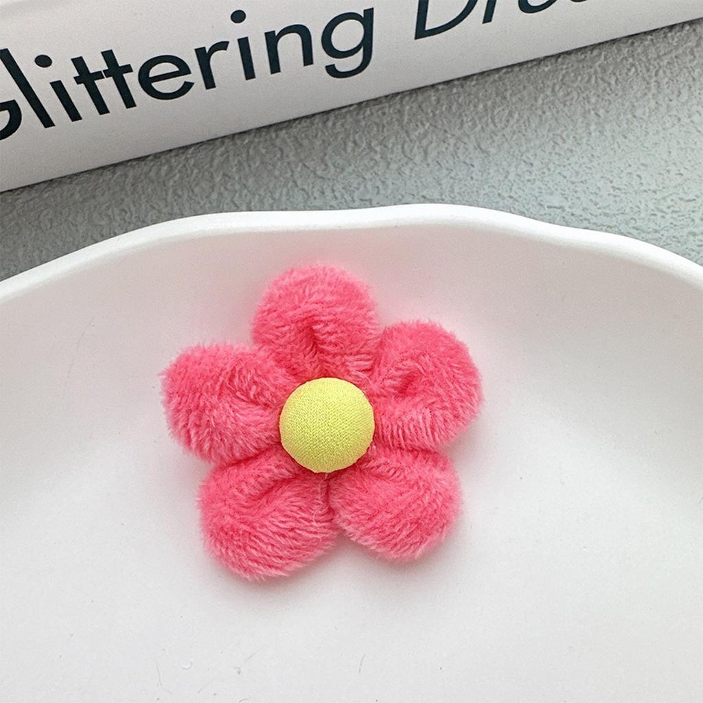 20Pcs 48mm Flower Embellishment With Button For Clothes Hat Patch Fabric Sewing Craft Headwear Hair Clips Decor Accessories