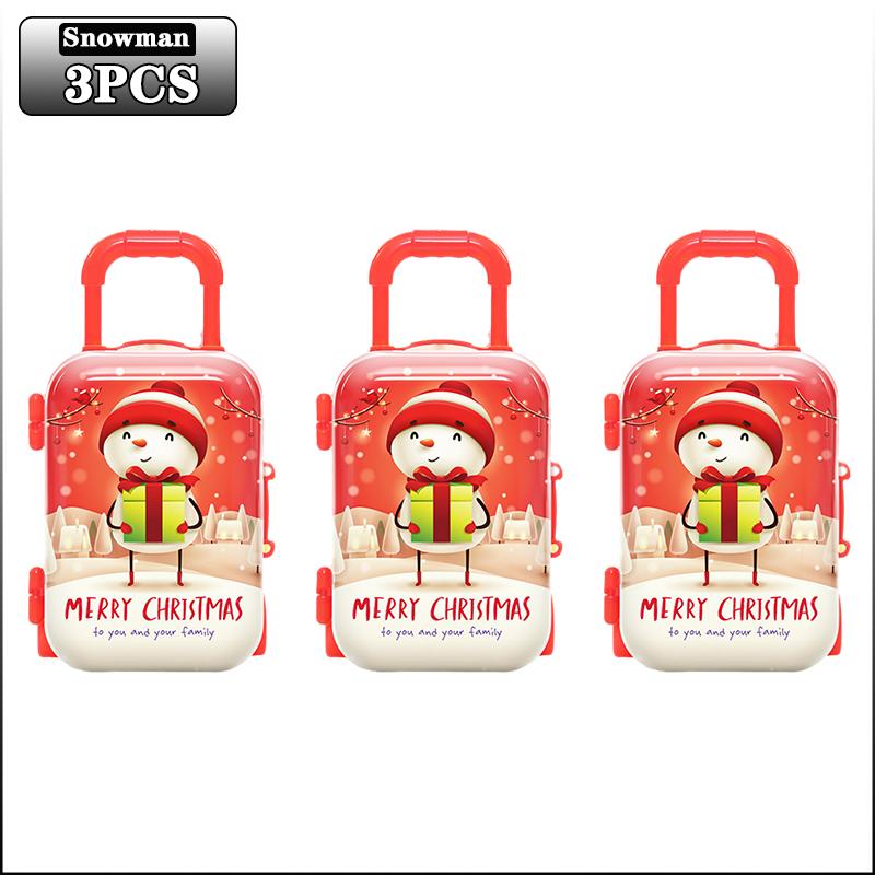 1-20PCS Christmas Mini Trolley Candy Box Cartoon Coin Purse Creative Kids Holiday Gift Box Party Favor Christmas Decoration